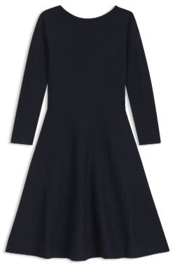 Patterned boat-neck dress in a stretch knit