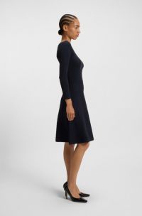 Vestito in maglia con delicata lucentezza, Blu scuro