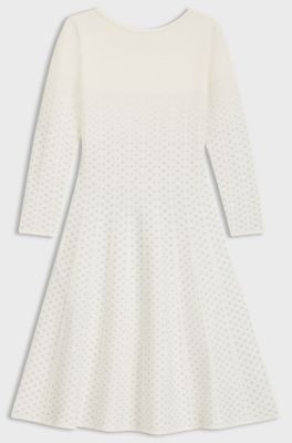 Robe en maille l&eacute;g&egrave;rement brillante, Blanc