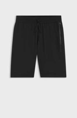 Loungewear-Shorts aus Baumwoll-Terry mit Logo-Print, Schwarz