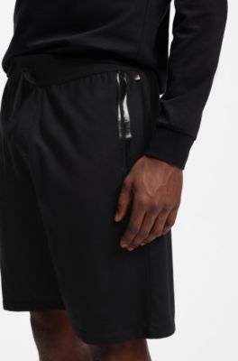Loungewear-Shorts aus Baumwoll-Terry mit Logo-Print, Schwarz