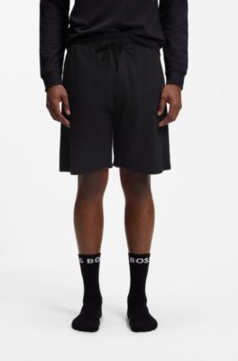Loungewear-Shorts aus Baumwoll-Terry mit Logo-Print, Schwarz
