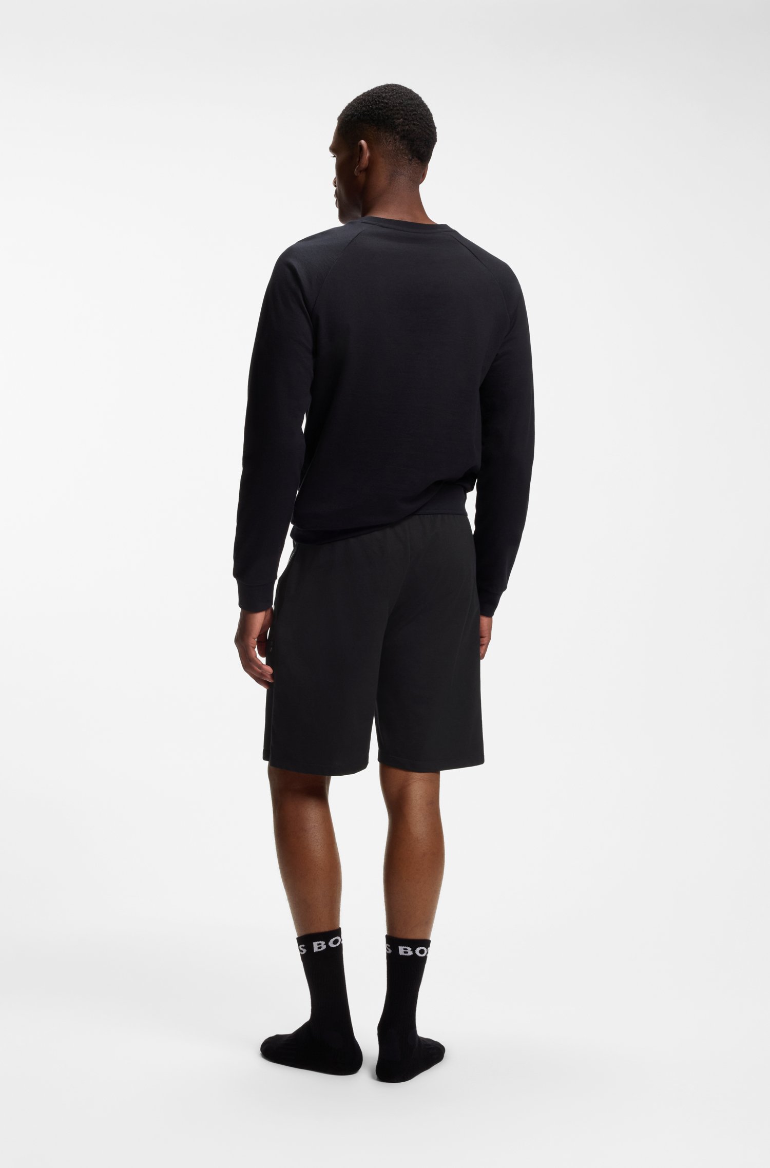 Boss Logo-print loungewear shorts in cotton terry herr – bild 2