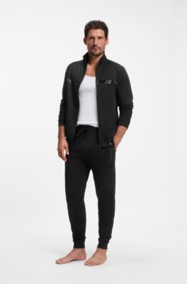Zip-up cotton jacket, Black