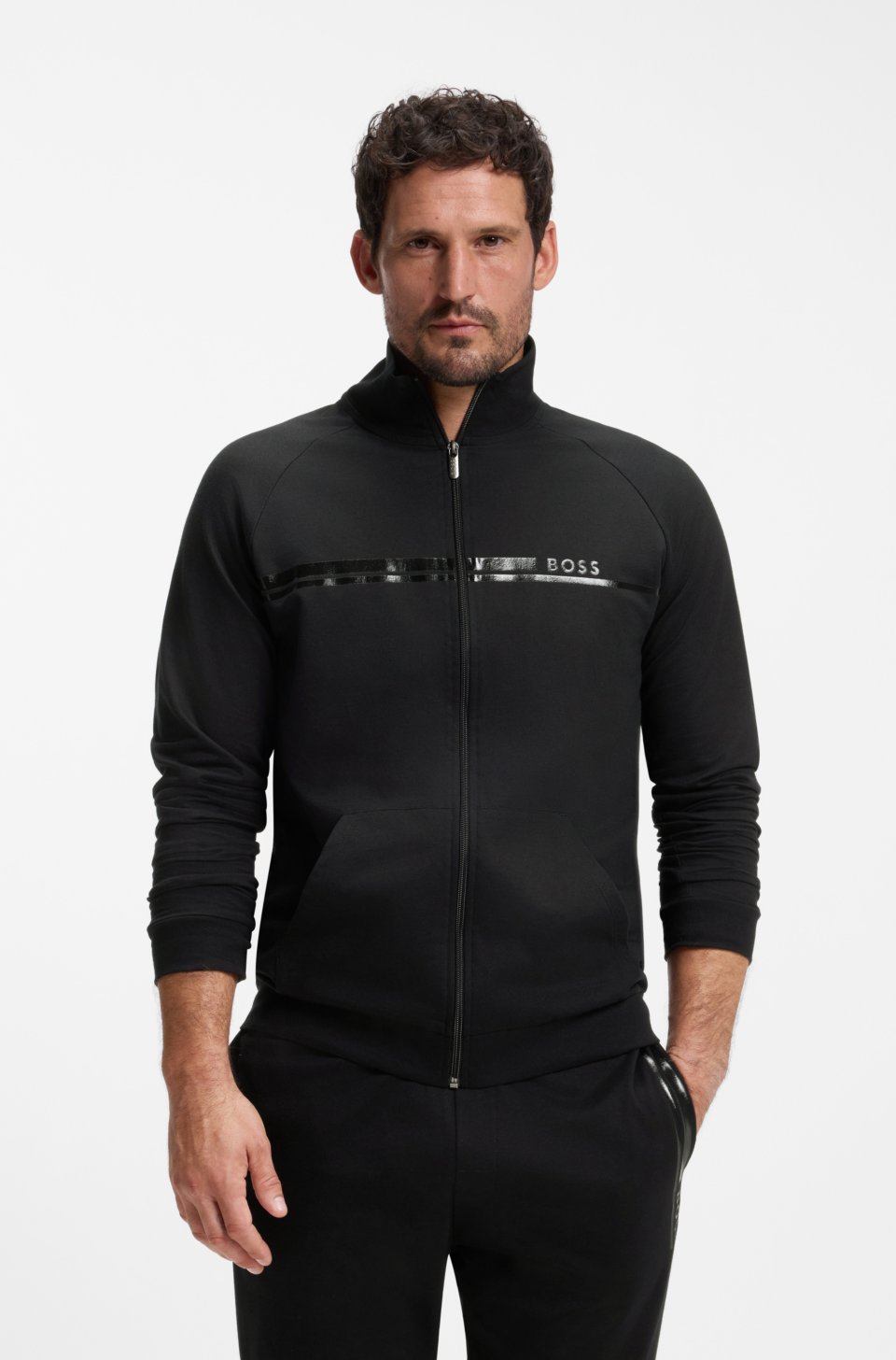 Zip-up cotton jacket