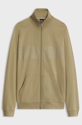 Zip-up cotton jacket, Beige