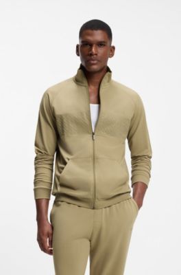 Zip-up cotton jacket, Beige