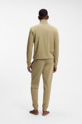 Zip-up cotton jacket, Beige