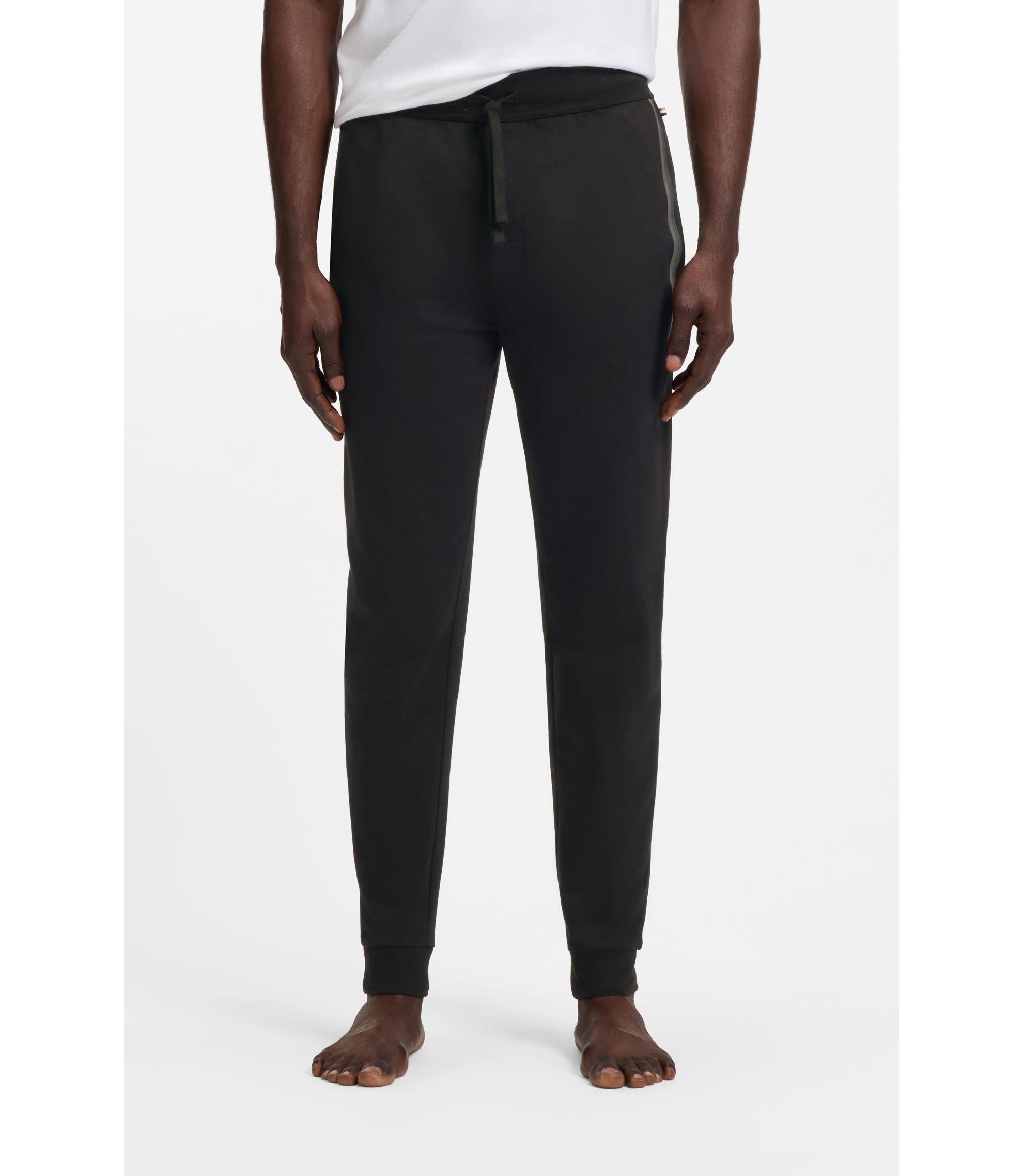 Jogginghose aus Baumwoll-Terry mit Streifen und Logo