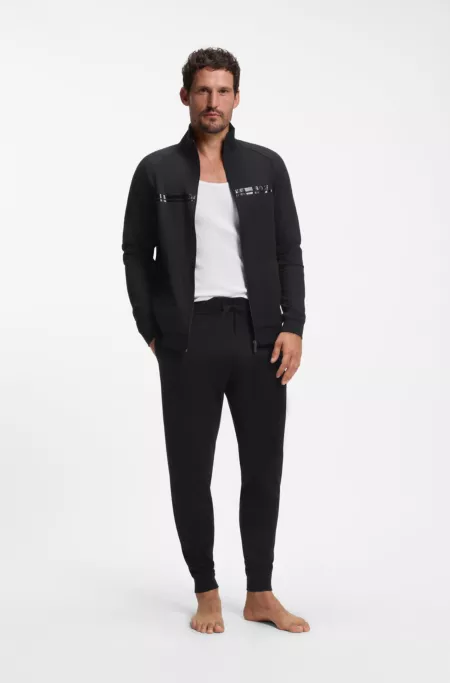 Bas de survêtement en molleton de coton avec logo et rayure