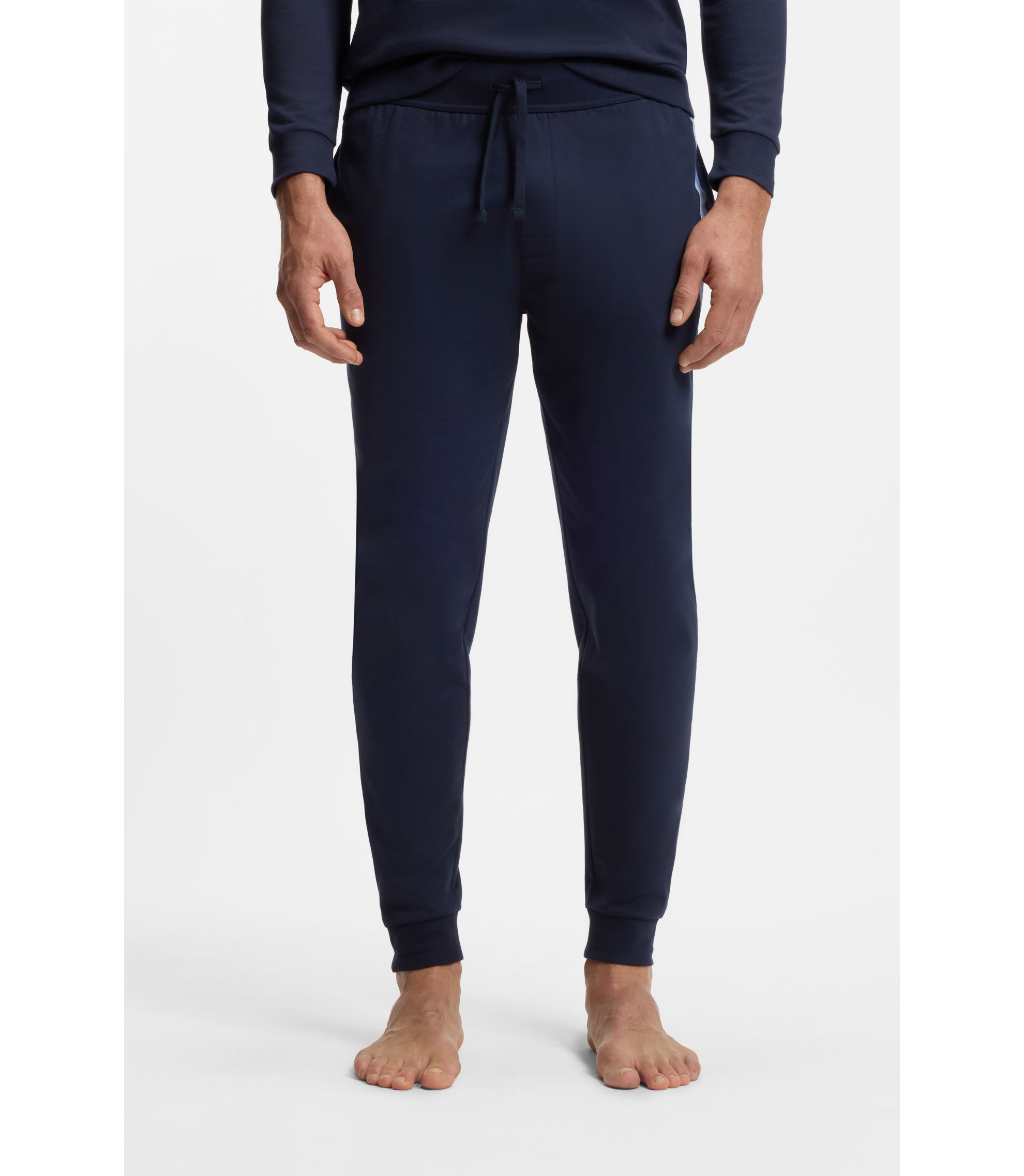 Jogginghose aus Baumwoll-Terry mit Streifen und Logo