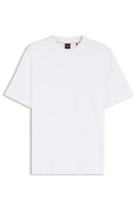 Interlock-cotton T-shirt with embroidered logo, White