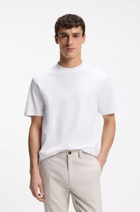 Interlock-cotton T-shirt with embroidered logo