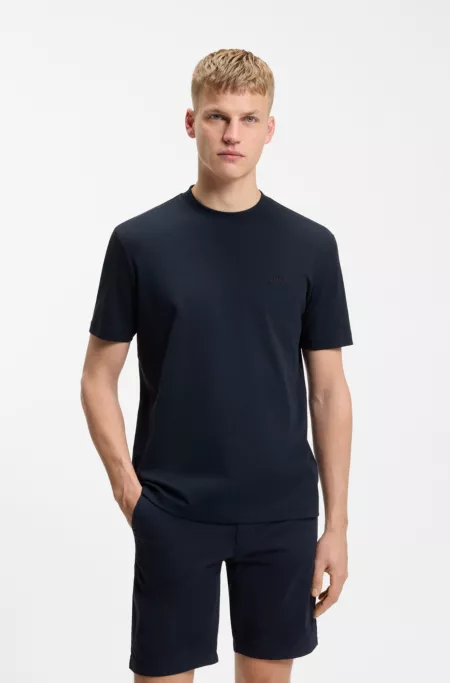 Interlock-cotton T-shirt with embroidered logo