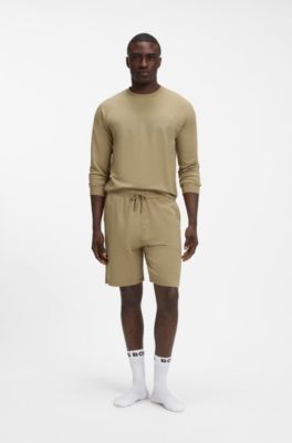 Loungesweatshirt van katoen met merkaccent op de borst, Beige