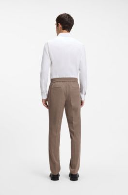 Slim-fit shirt in Oxford cotton with barrel cuffs, White