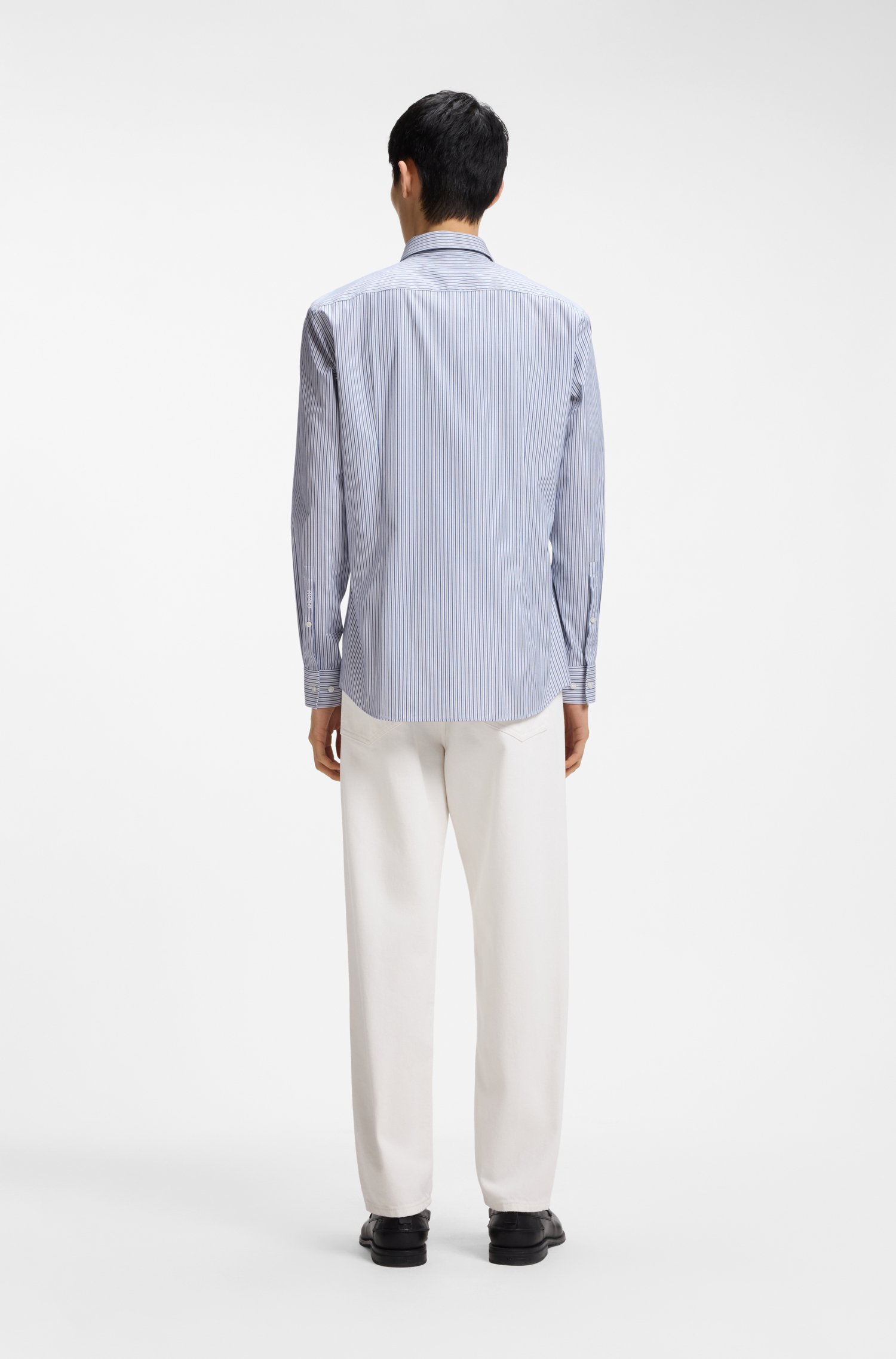 Hugo Slim-fit shirt in Oxford cotton with barrel cuffs skjortor & blusar herr – bild 3