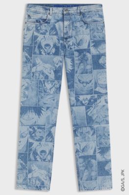 HUGO x Jujutsu Kaisen baggy jeans with character print, Blue