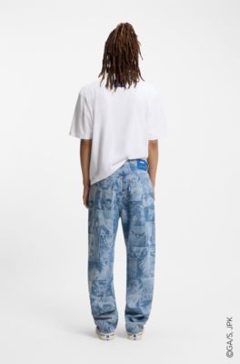 HUGO x Jujutsu Kaisen baggy jeans with character print, Blue