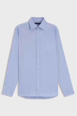 Slim-fit overhemd van Oxfordkatoen uit de BECKHAM x BOSS-collectie, Blauw