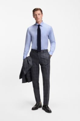 BECKHAM x BOSS slim-fit shirt in Oxford cotton, Blue