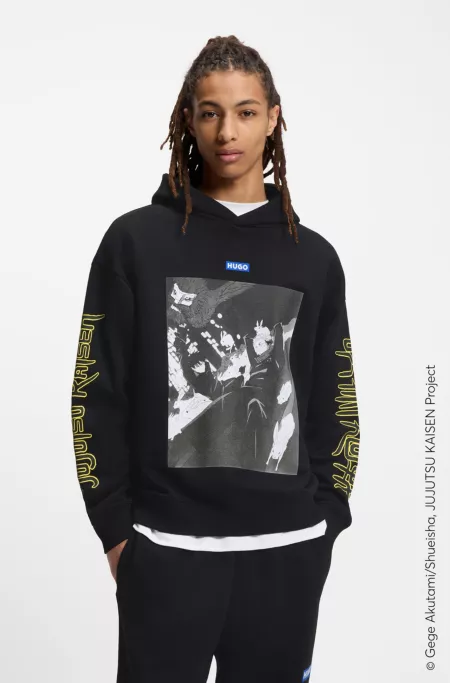 HUGO x Jujutsu Kaisen hoodie with Yuji and Megumi print