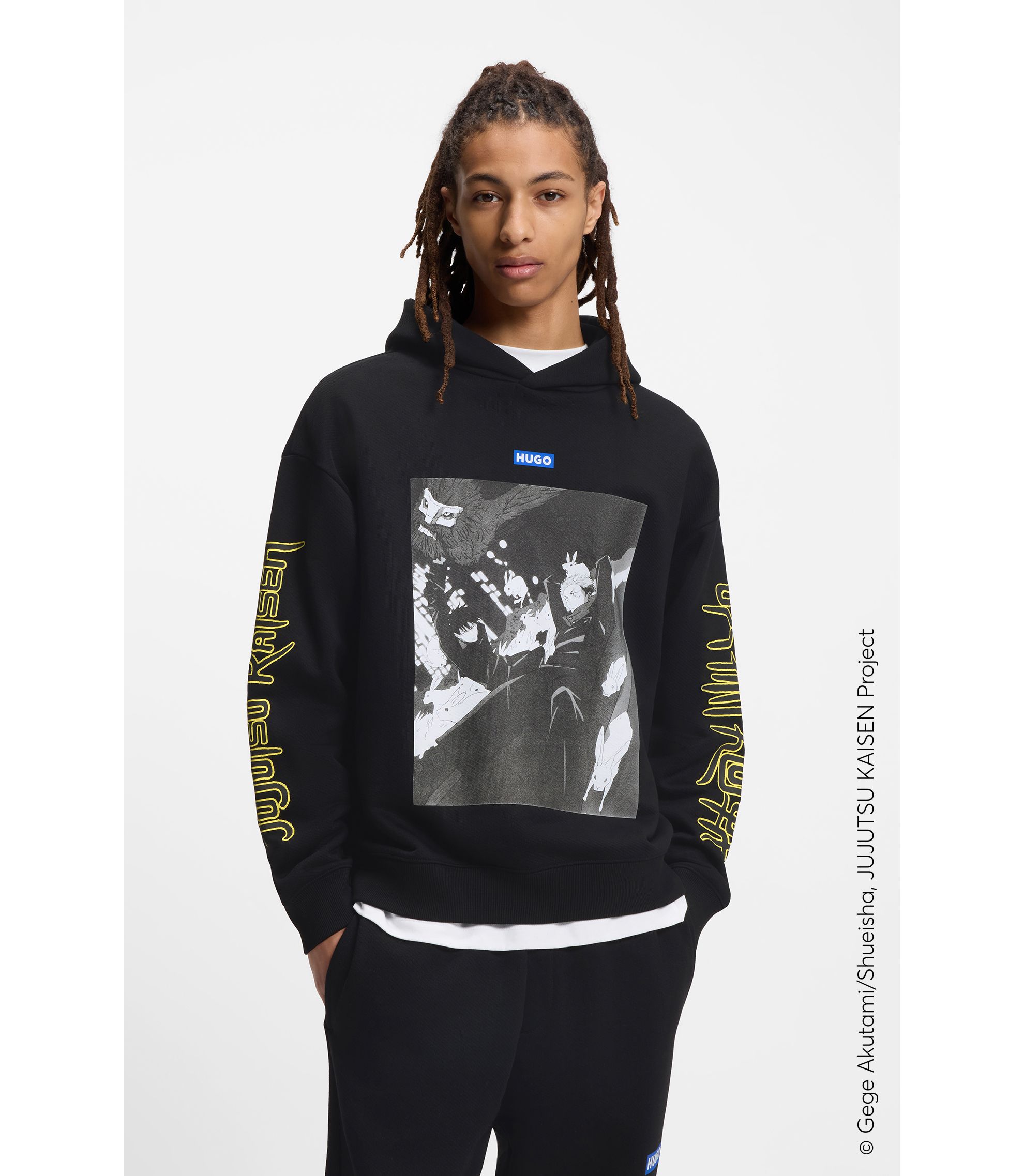 HUGO x Jujutsu Kaisen Hoodie mit Yuji-und-Megumi-Print