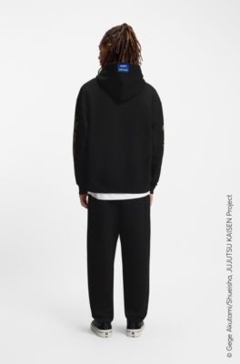 HUGO x Jujutsu Kaisen hoodie with Yuji and Megumi print, Black