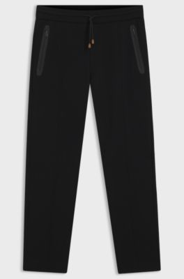 Regular-fit tracksuit bottoms in a cotton blend, Black