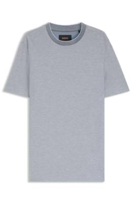 T-shirt in structured cotton and silk 1