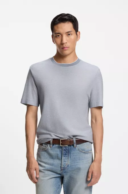 T-shirt en coton et soie structurés