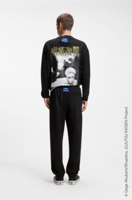 HUGO x Jujutsu Kaisen tracksuit bottoms in cotton terry, Black