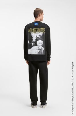 HUGO x Jujutsu Kaisen T-Shirt mit Yuji-, Megumi- und Kento-Print, Schwarz
