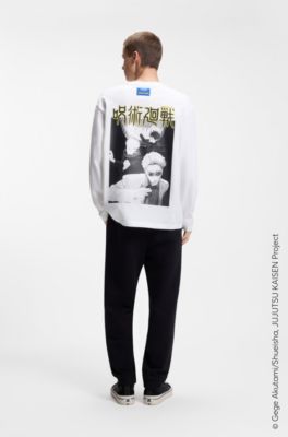 Camiseta HUGO x Jujutsu Kaisen con estampado de Yuji, Megumi y Kento, Blanco