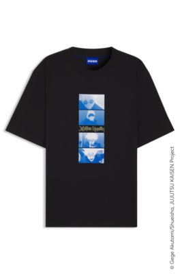 HUGO x Jujutsu Kaisen T-shirt with Saturo Gojo print, Black