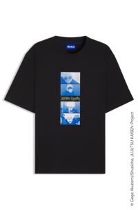 HUGO x Jujutsu Kaisen T-shirt with Saturo Gojo print, Black