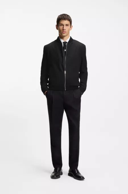 Slim-fit jacket in twill with zip closure