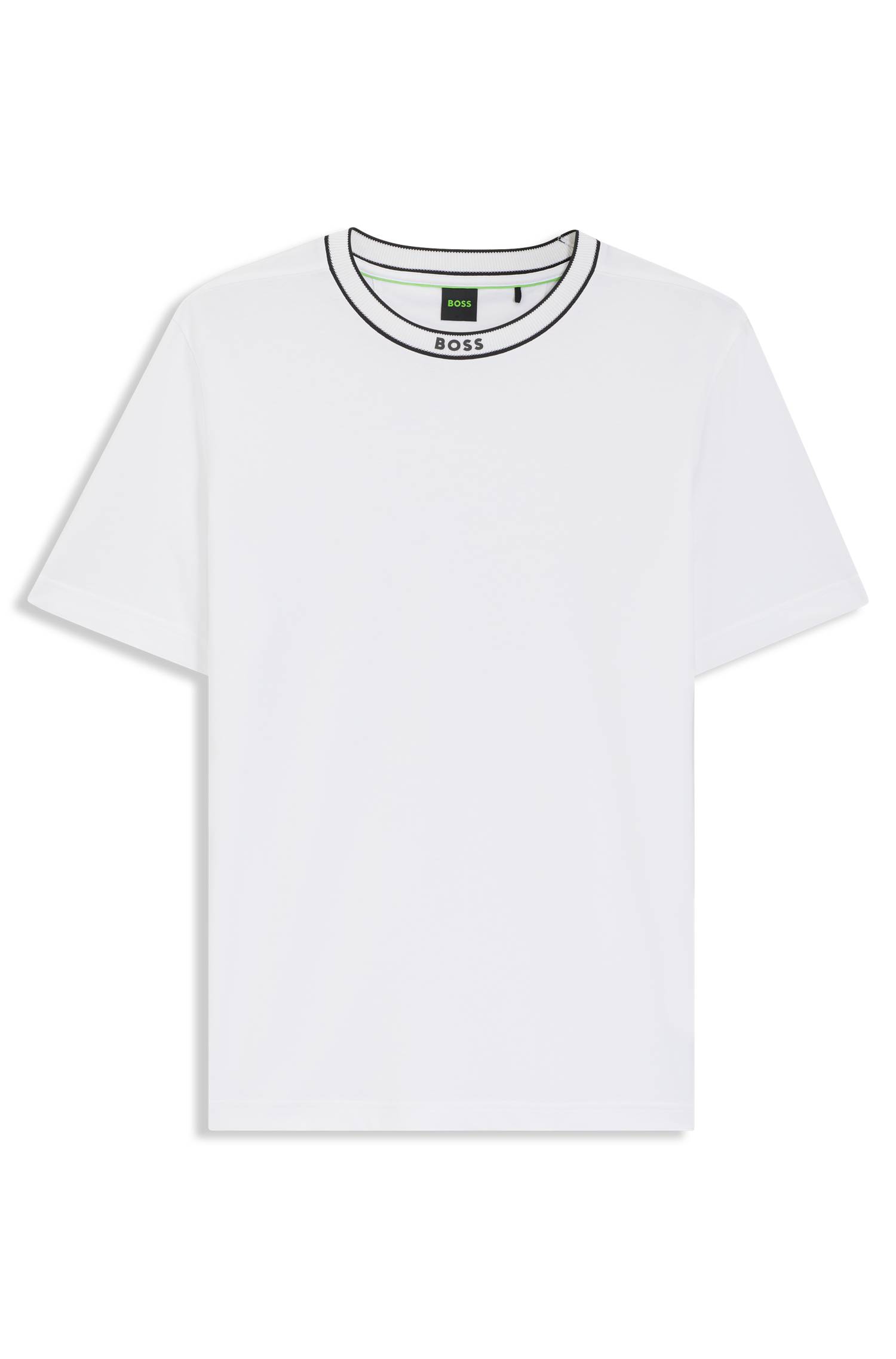 Boss Cotton T-shirt with logo crew neck herr – bild 4