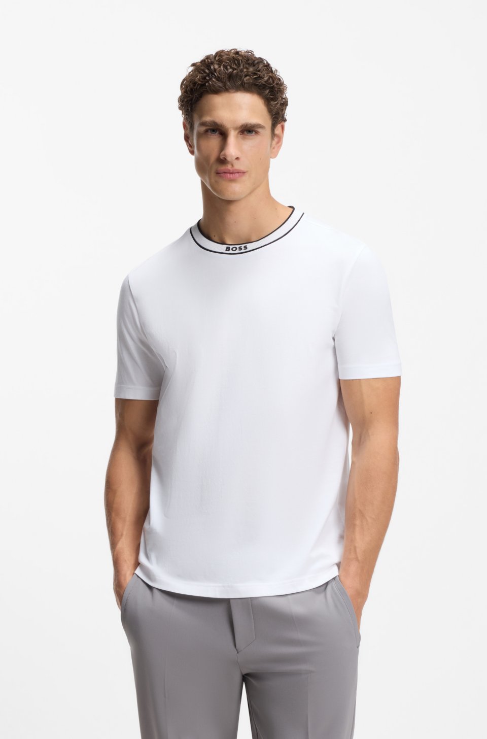 Cotton T-shirt with logo crew neck