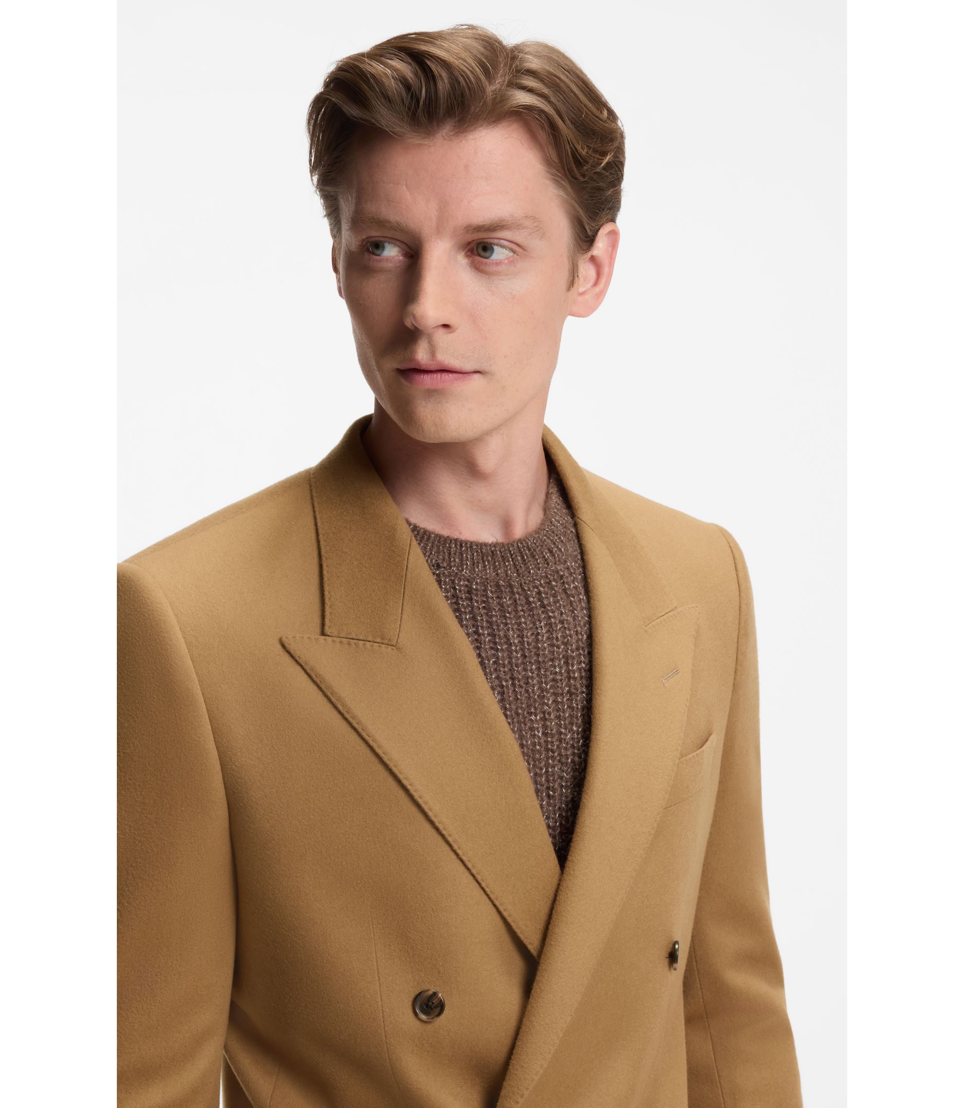 【希少】HUGO BOSS カシミヤ ダブルブレスト ジャケット ウール L BOSS - BECKHAM x BOSS ダブルブレスト スーツジャケット ウール