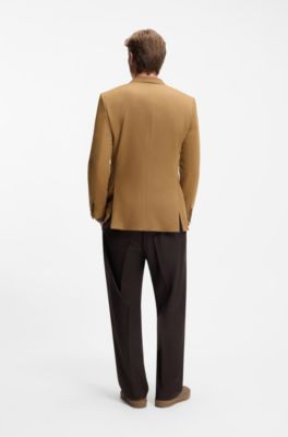 BECKHAM x BOSS double-breasted suit jacket in wool and cashmere, Beige