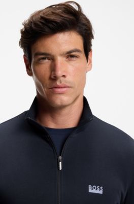 Tenue d&rsquo;int&eacute;rieur en coton stretch &agrave; logos, Bleu fonc&eacute;