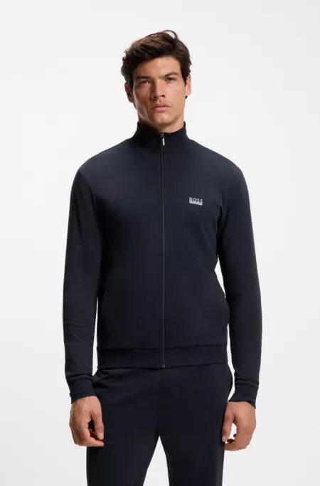 Stretch-cotton loungewear tracksuit with logos