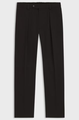 BECKHAM x BOSS micro-patterned trousers in cotton, Brown