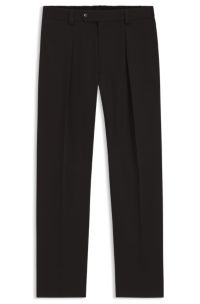 BECKHAM x BOSS micro-patterned trousers in cotton, Brown