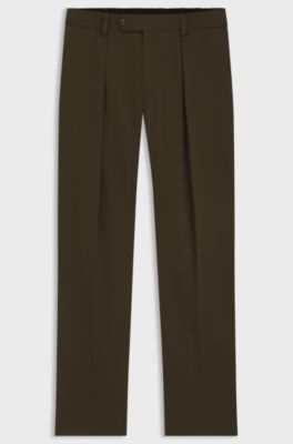 BECKHAM x BOSS micro-patterned trousers in cotton, Green