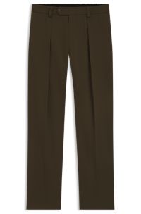 BECKHAM x BOSS micro-patterned trousers in cotton, Green