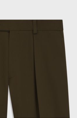 BECKHAM x BOSS micro-patterned trousers in cotton, Green