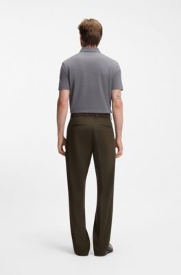 BECKHAM x BOSS micro-patterned trousers in cotton, Green