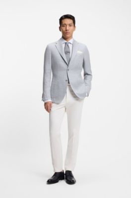 Chemise Regular en coton italien &agrave; rayures, Rayures bleu clair